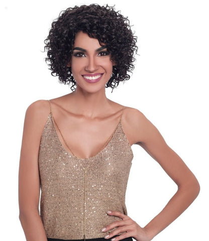 BY SLEEK DALVA SHORT LOOSE CURLY BOB Virgin Brazilian human hair wig. 100% pure Virgin Hair, for incredibly soft high-quality hair. For natural UK black women. Available now from the Kinky Wigs store- the best online source for natural looking wigs, weaves, ponytails, clip in extensions and crochet braids. CHEAP HAIR WEAVE UK