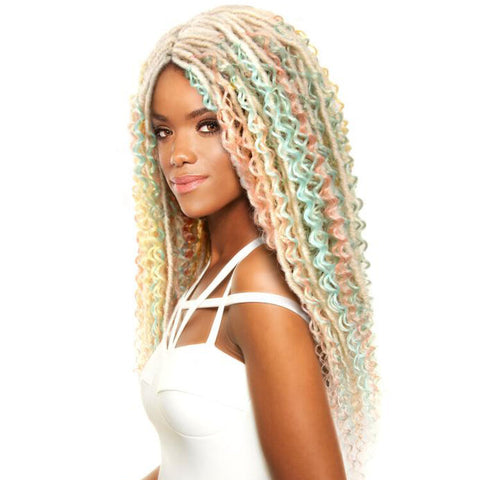 FREEDOM COLLECTION BY SLEEK.  CRO BOHEMIAN LOCS Synthetic crochet braid.  Loose curl, faux locs style for bohemian effect.  For natural UK black women. Available now from the Kinky Wigs store- the best online source for natural looking wigs, weaves, ponytails, clip in extensions and crochet braids.  CHEAP HAIR UK